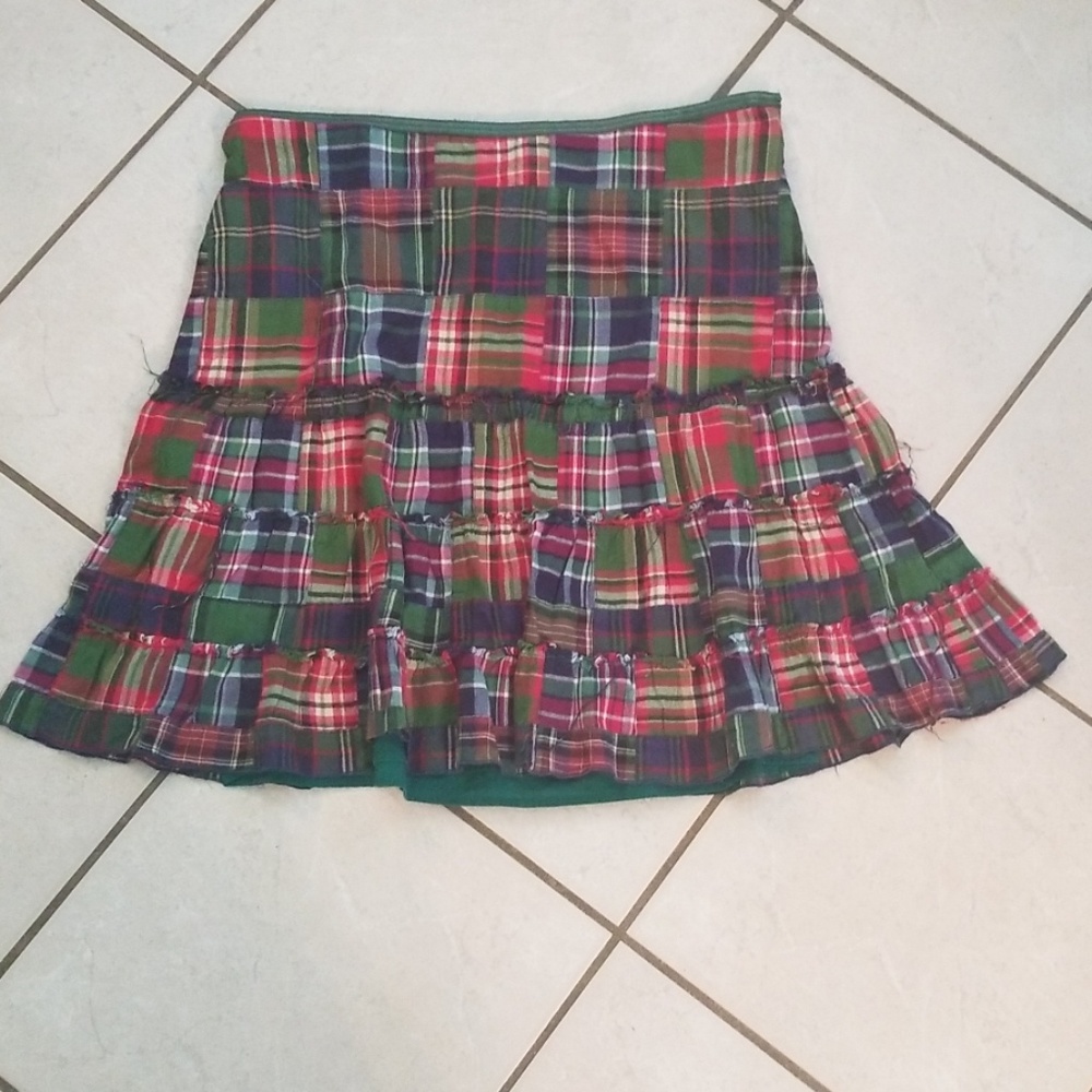 Ladies plaid ruffled skirt